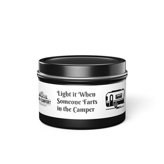 Tin Candles - Funny Camper Scented Candle - Camp and Comfort