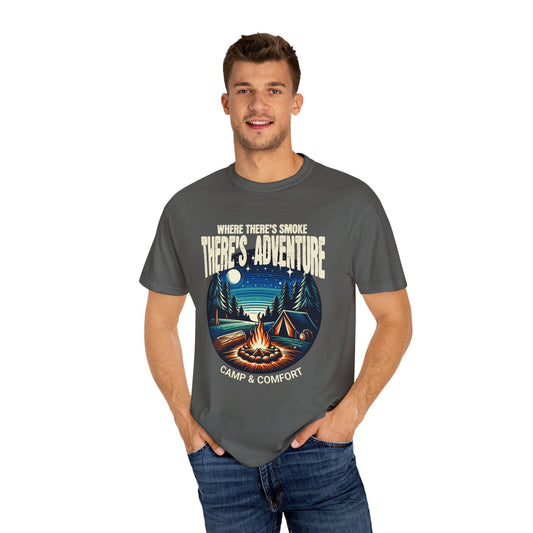 "Where There's a Campfire, There's Adventure Tee – Outdoor Camping Shirt" - Camp and Comfort